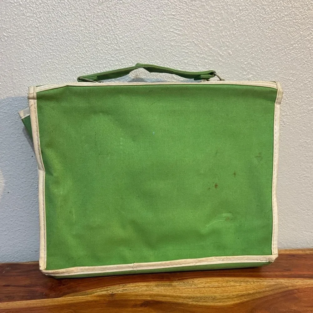 Vintage Walt Disney Productions Green Mickey Mouse School Satchel Bag